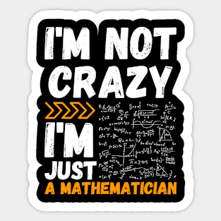 I'm not crazy, I'm just a mathematician Sticker